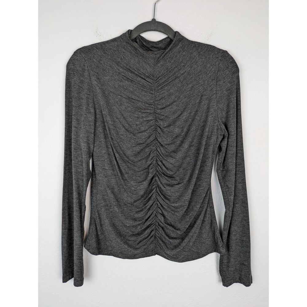 Rebels & Lovers Top Ruched Draped Stretch Minimalist Neutral 90s Gray Size L